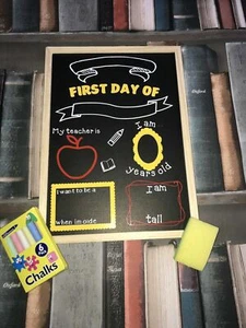 My First Day At School Chalkboard Keepsake. A4 size. Reusable - Picture 1 of 2
