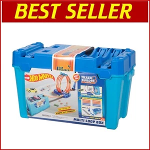 10-Foot Toy Car Track Set - Multi Loop Playset with 1:64 Scale Vehicle & Storage - Picture 1 of 11