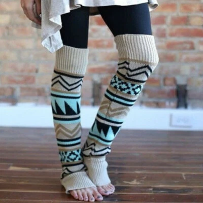 Lady Winter Boho Leg Warmer Faux Wool Thick Sock Cover Bohemian Boot Cuffs Soft - Image 1 of 4