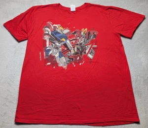 Gundam Mecha Anime Tee Red Graphic Robot Battle T-Shirt Large Japanese Style - Picture 1 of 5