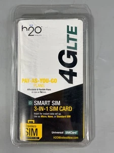 Bezprzewodowy zestaw sim H2O do smartfonów Nano Micro Fit Unlock * SPRZEDAWCA Z USA - Zdjęcie 1 z 2