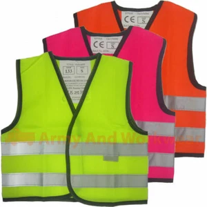Baby Mini Kids Hi Viz Safety Vest Waistcoat Visability Childrens School Horse - Picture 1 of 4