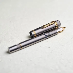 New MAJOHN P137 Ti Alloy Snake Piston Fountain Pen EF/F Nib Writing Gift PenvIAY - Picture 1 of 10