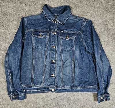 Chaqueta de mezclilla IZOD para mujer XL denim camioneros tareas de trabajo motociclista chaqueta de algodón Foto 1 de 4