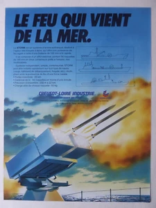 5/1986 PUB CREUSOT LOIRE MARINE STORM ROQUETTE 160MM ORIGINAL FRENCH AD - Foto 1 di 1