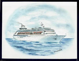 Obra de Arte Original... m/s SOBERANO DE LOS MARES... crucero... RCCL - Imagen 1 de 1