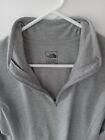 Women's North Face Ls Shirt Size Large Gray Color 1/2 Zip Pullover Thumb Holes
