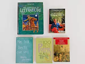 Literature & Poems books lot-5, Truman Capote, Voltaire, Language of Literature - Foto 1 di 19