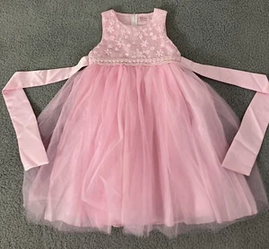 Abito Merry Day Sparkle & Pearls Poofy rosa formale celebrazione bambini taglia 6X - Foto 1 di 6