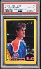 1987 O-Pee-Chee OPC Wayne Gretzky Box Bottoms Hand Cut #A PSA 8 SUPER RARE POP 7