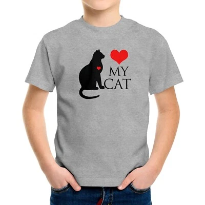 Love Cat Heart Niño Pequeño Niño Camiseta Juvenil Camiseta Gráfica Camiseta Mascota Regalo gato amor Foto 1 de 4