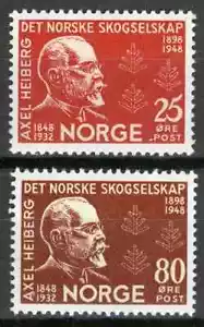88 Norway 1948, NK 372-73, Axel Heiberg MNH, MI 336-37, SC #292-93. - Picture 1 of 1