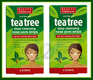 2x Tea Tree Nose Pore Strips- Removes Blackheads | Unclog Pores - 6 Strips - Picture 1 of 5