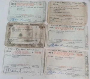 EPHEMERA AMERICANA Lot Of 6 Union Pacific Railroad Employee's Pass 1930s-1970s - Picture 1 of 6