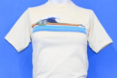 Camiseta vintage años 80 SURF TROPIX WAVE RAYAS TROPICALES 2 CARAS DEADSTOCK JUVENIL L Foto 1 de 4