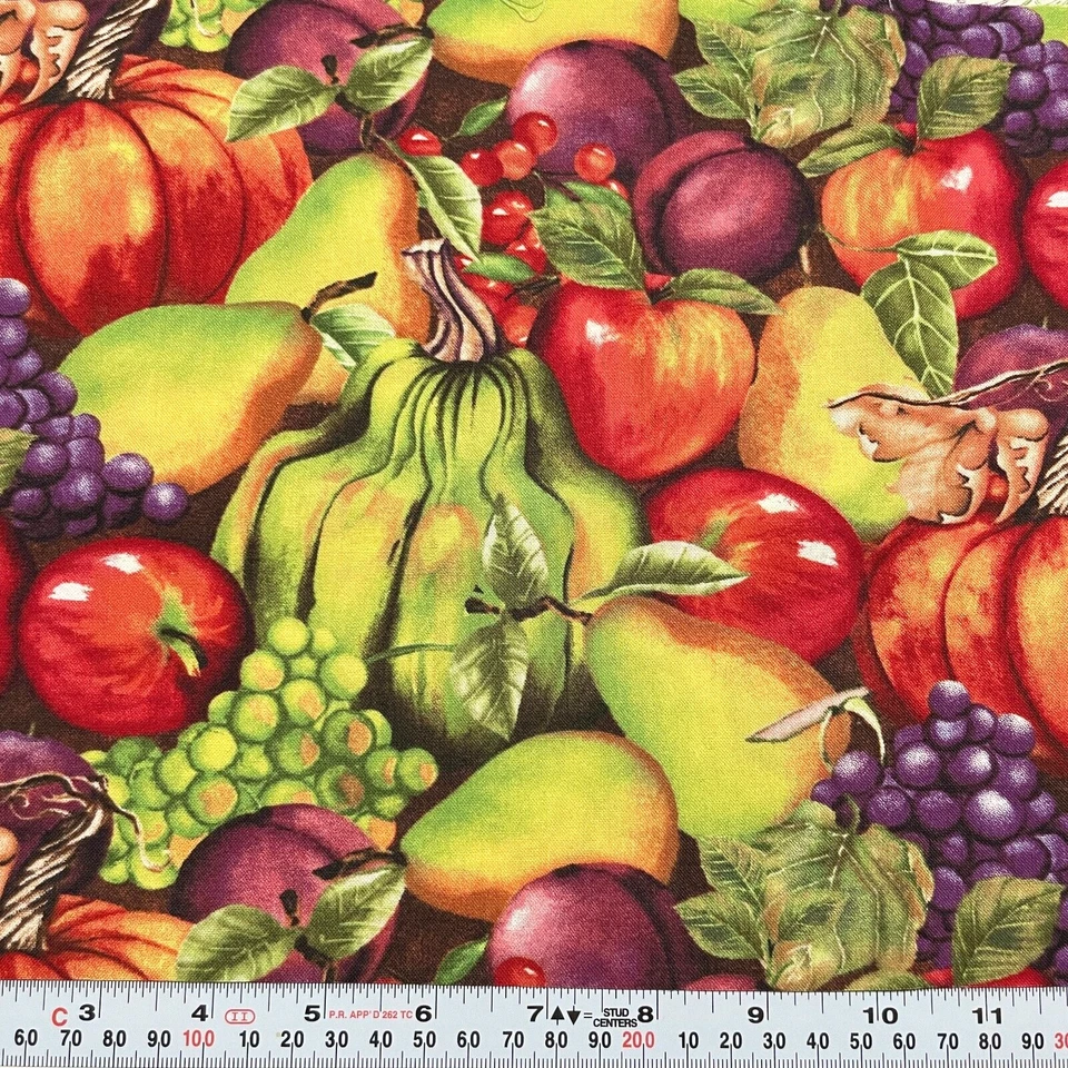 Thankful Harvest by Nancy Mink Wilmington Prints Cotton Fabric Remnant 9" x 43" - Image 1 of 2