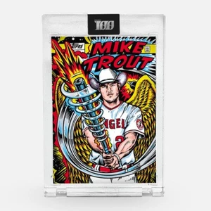 2022 Topps Project 100 Mike Trout #41 By Artist L’Amour Supreme Brand New Sealed - Picture 1 of 4