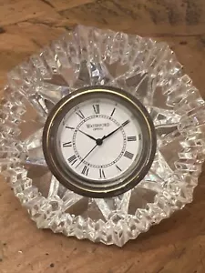 Waterford Kristall klassische Lismore diamantförmige Tischuhr Briefbeschwerer - Bild 1 von 6