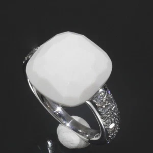 Pomellato Capri Chalcedony Diamond Ring US4 K18WG Box E1470 - Picture 1 of 7