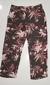Pantalón Chico's El Cielo Pierna Ancha Floral Marrón/Alabastro Talla 2R EE. UU. Talla 12R - Imagen 1 de 14