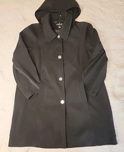 NEW-London Fog Women’s Rain Coat Black Xl  no tags - Picture 1 of 13