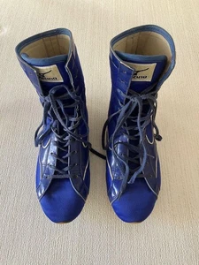 MIZUNO Boxing Shoes Blue Navy US7.5 ( 25.5cm ) Used Japan - Picture 1 of 6
