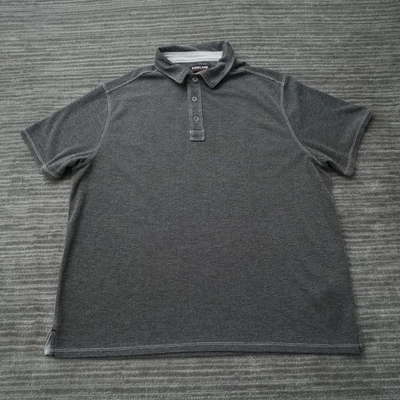 Kirkland Signature Shirt Men Performance Gray Short Sleeve Tencel Poly Large - Image 1 of 4