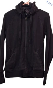 Athleta Hoodie Jacket Women's Blanck Size Medium Full Zip Sweatshirt Thumb Holes - Picture 1 of 14