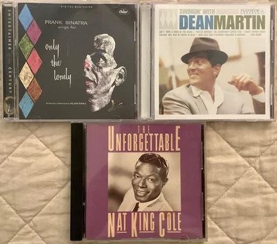 3 CD LOT JAZZ CROONERS FRANK SINATRA DEAN MARTIN NAT KING COLE VOCALS RAT PACK Foto 1 de 4