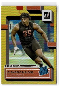 2022 Donruss DeAngelo Malone RC #386 Premium Press Proof Atlanta Falcons - Picture 1 of 2