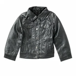 Urban Republic Mädchen Metallic Kunstleder Trucker Jacke Gunmetal L (14) UVP 80 $ - Bild 1 von 4
