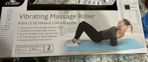 Crane Fitness Black Portable Vibrating Massage Roller New In Box - Picture 1 of 7