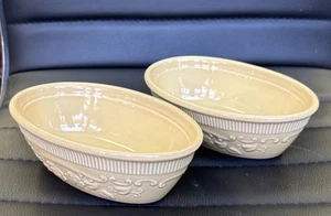 Vintage TST Genuine Oven Serve Ware 2 Small Oval Casserole Dishes Yellow Vtg - Picture 1 of 5