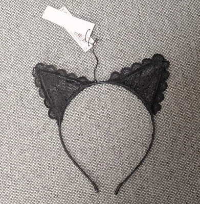 Victoria’s Secret Halloween Diadema Encaje Negro Orejas de Gato Nuevo con Etiquetas Foto 1 de 2
