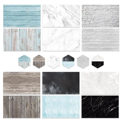 Paquete de papel de telón de fondo de fotografía de doble cara de 22 x 35 pulgadas impermeable de 6 piezas Foto 1 de 4