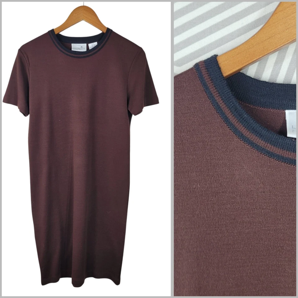 Vintage Sweater Dress size Small Petite Brown Knee Length Boxy Wool Blend - Image 1 of 4