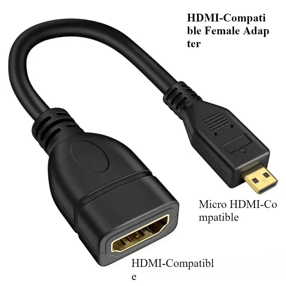 4K 60Hz Micro HDMI to HDMI Cable for Raspberry Pi 5/4 Hero 7 6 A6000 Camera HDTV - Image 1 of 4