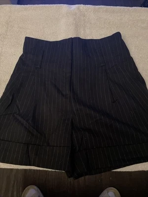 复古 Forever 21 笔条纹连衣裙短裤大号女式 — 第 1/4 张图片