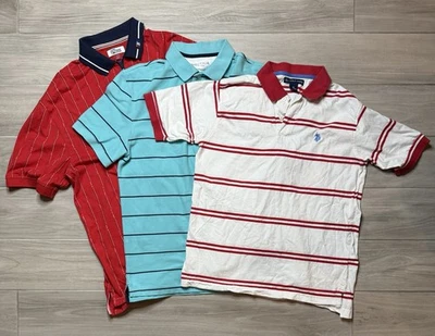 3 Striped Tommy Nautica US Polo Shirts Size Medium/Large Cotton Shirt Lot - Image 1 of 4