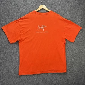 Vintage Arcteryx Hemd Herren XL Orange 90s Faded USA Natur Vogel RAR Skelett - Bild 1 von 8