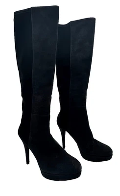 Stuart Weitzman Black Suede Knee High Platform and Heeled Boots Women’s Size 6.5 - Image 1 of 4