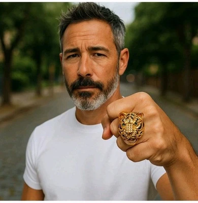 ANEL ALDO TIGER ouro tom fantasia  - Imagem 1 de 4