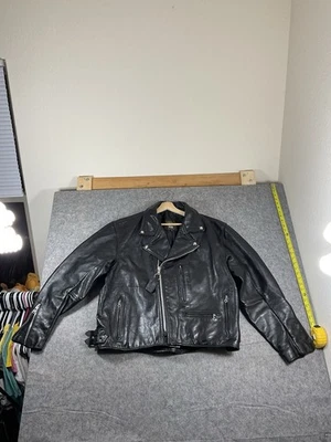 Vanson Leather Jacket Dominator Men’s 52 Black Large Hardcore Biker Made In USA - Image 1 of 4