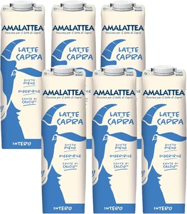 , Latte Di Capra Amalattea, 6 Confezioni Di Latte Intero UHT Da 1 Lt, 100% Made - Foto 1 di 12