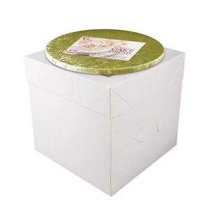 Cake Boxes with Boards - 10 Inch Round Cake Drum Gold (1-pack) - Box With Win... - Picture 1 of 9
