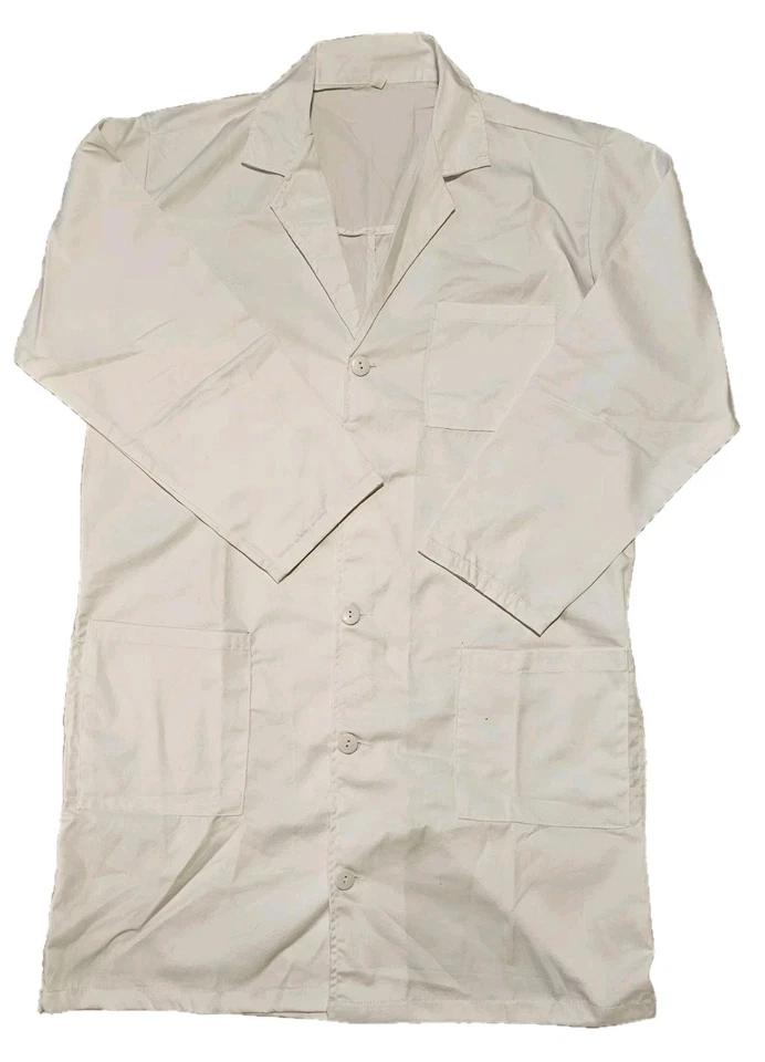 Abrigo de laboratorio blanco mediano para hombre - Chaqueta de laboratorio larga Utopía Wear con bolsillos y laterales... Foto 1 de 4