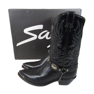 Abilene Sage Boots by Boot Co Black Western Boots w/Silver Conchos Women's 9.5M - Picture 1 of 22