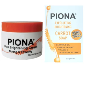 Piona Strong Bleaching Cream 4oz + Carrot Soap 7oz - Picture 1 of 1