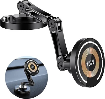 For Magsafe Car Mount Charger for iPhone Magnetic 15W Dash Window Charging Mount - Image 1 of 4