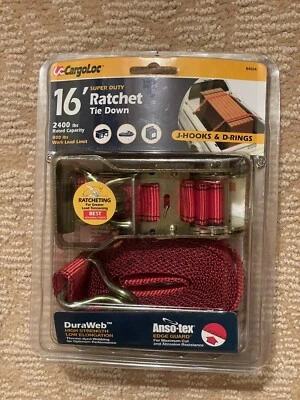 CargoLoc Ratchet Tie Down Set- 16 Ft 2400/800 Lbs (x1) / 14 Ft 1500/500 Lbs (x2) - Image 1 of 4